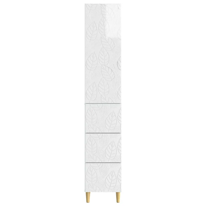 Spintelė 2 pcs Itin blizgi balta 33 x 34,5 x 90 cm