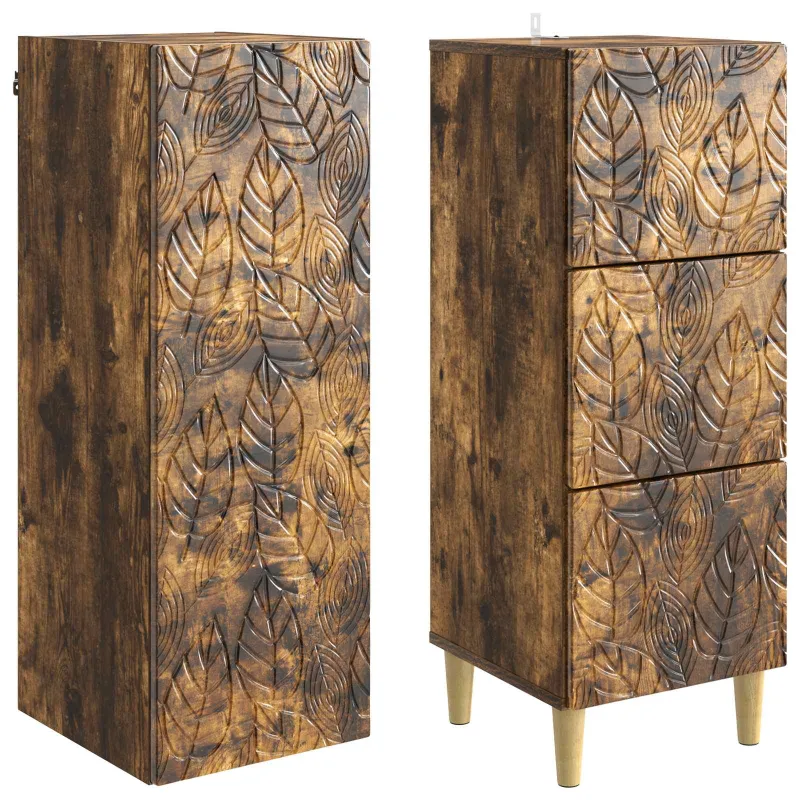 Spintelė 2 pcs Dūminio ąžuolo 33 x 34,5 x 90 cm