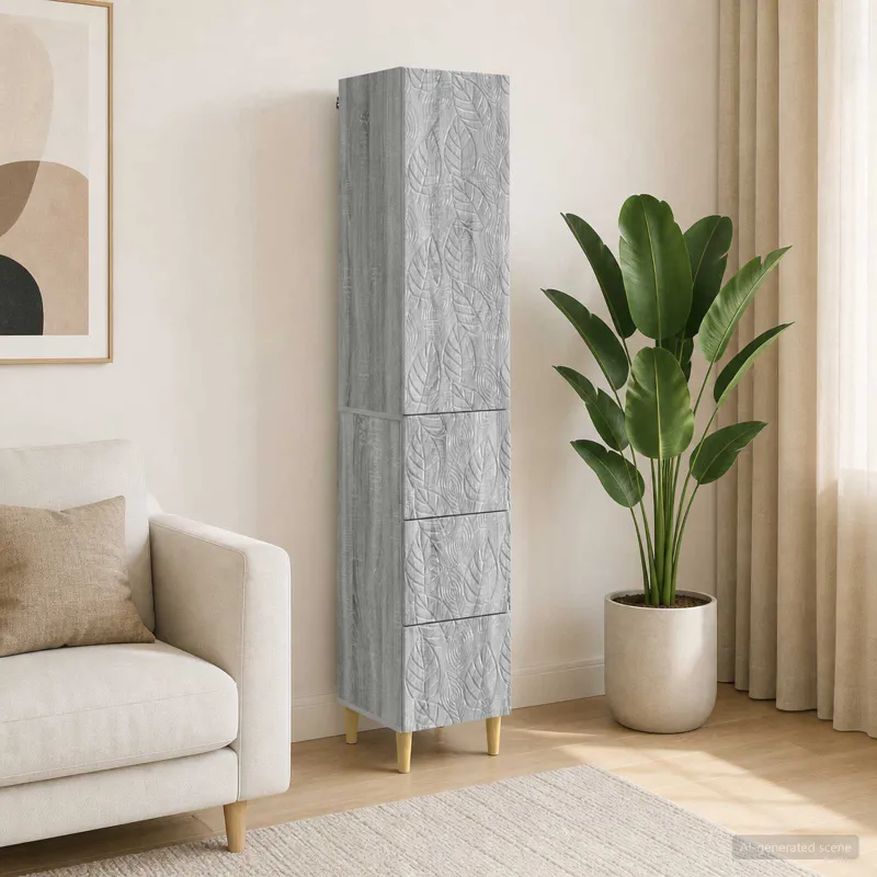 Spintelė 2 pcs Pilka Sonoma 33 x 34,5 x 90 cm Apdirbta mediena