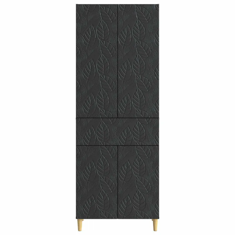 Spintelė 2 pcs Juoda Apdirbta mediena