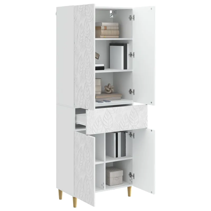 Spintelė 2 pcs Itin blizgi balta Apdirbta mediena