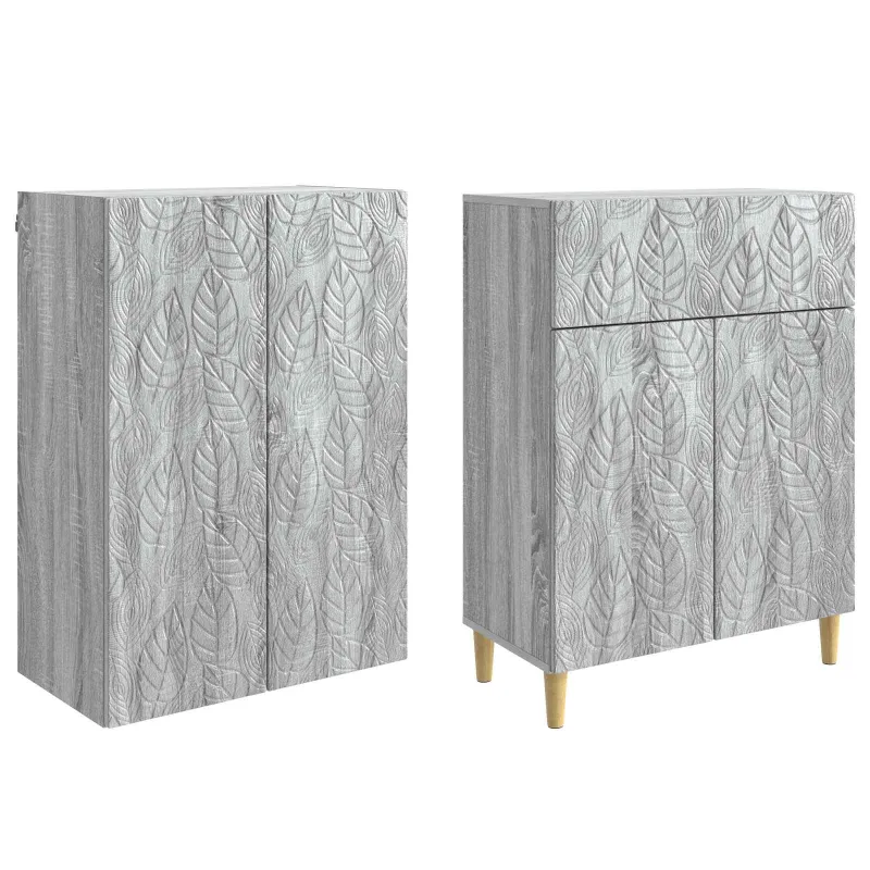 Spintelė 2 pcs Pilka Sonoma Apdirbta mediena