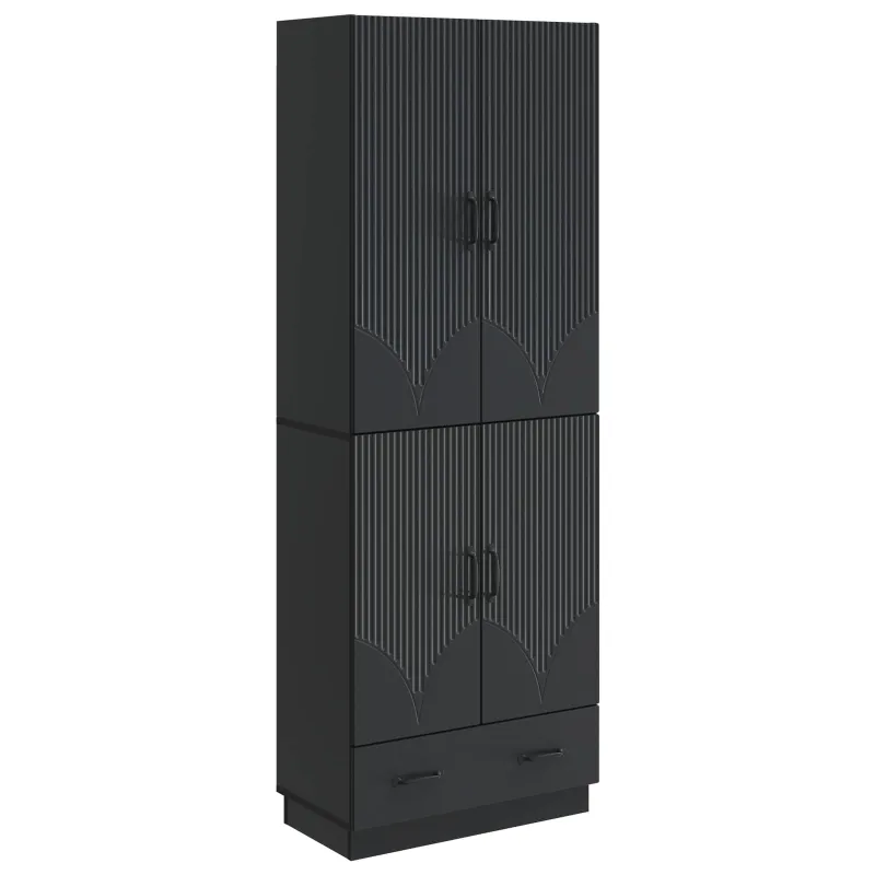 Spintelė 2 pcs Juoda Apdirbta mediena