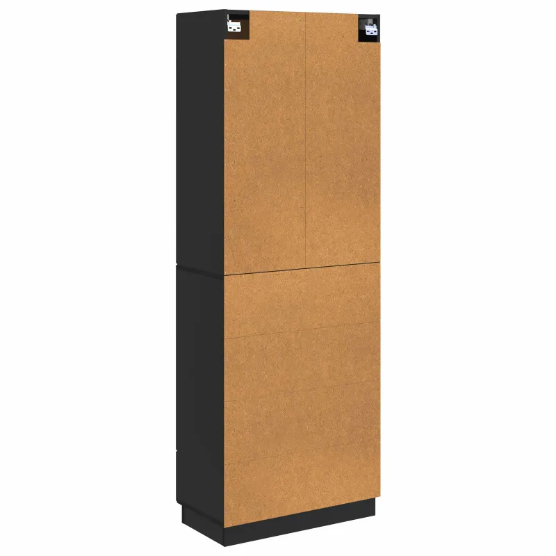 Spintelė 2 pcs Juoda Apdirbta mediena