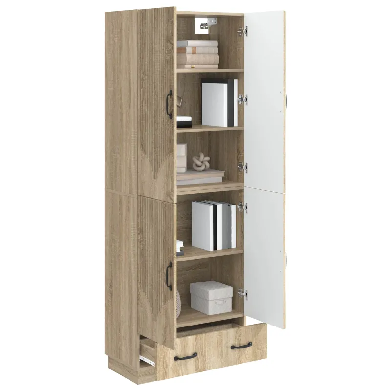 Spintelė 2 pcs Sonoma ąžuolas Apdirbta mediena