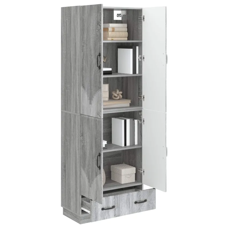 Spintelė 2 pcs Pilka Sonoma Apdirbta mediena