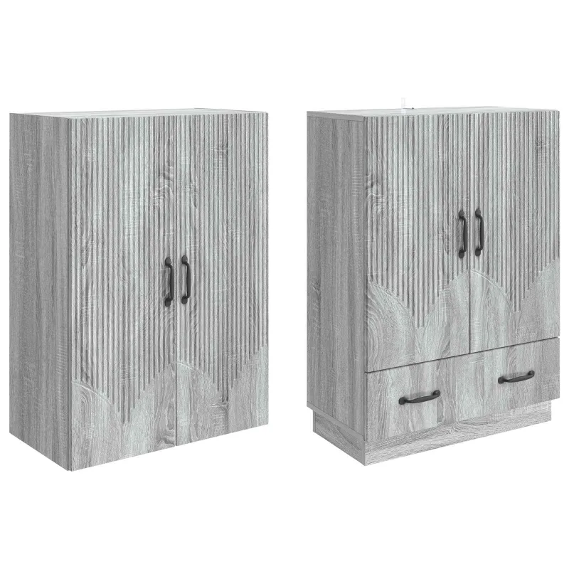 Spintelė 2 pcs Pilka Sonoma Apdirbta mediena