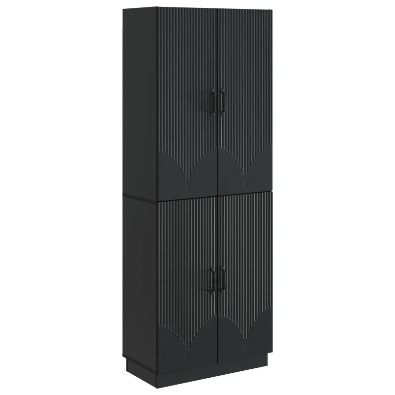 Spintelė 2 pcs Juoda Apdirbta mediena