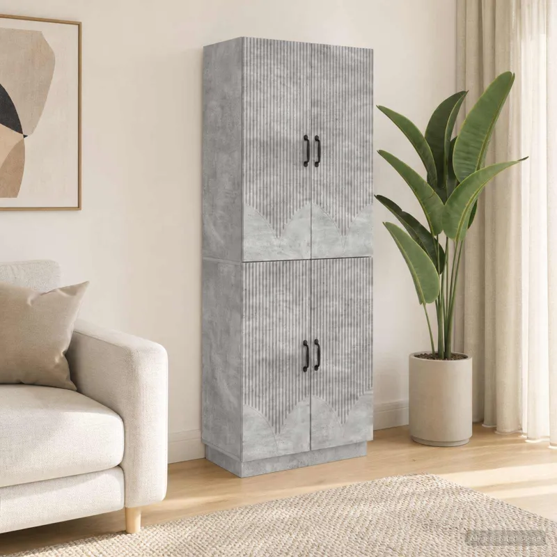 Spintelė 2 pcs Betono pilka Apdirbta mediena