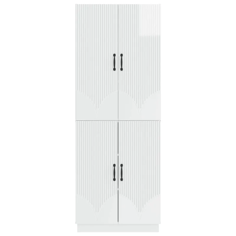 Spintelė 2 pcs Itin blizgi balta Apdirbta mediena