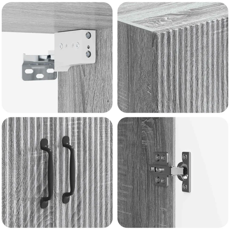 Spintelė 2 pcs Pilka Sonoma Apdirbta mediena