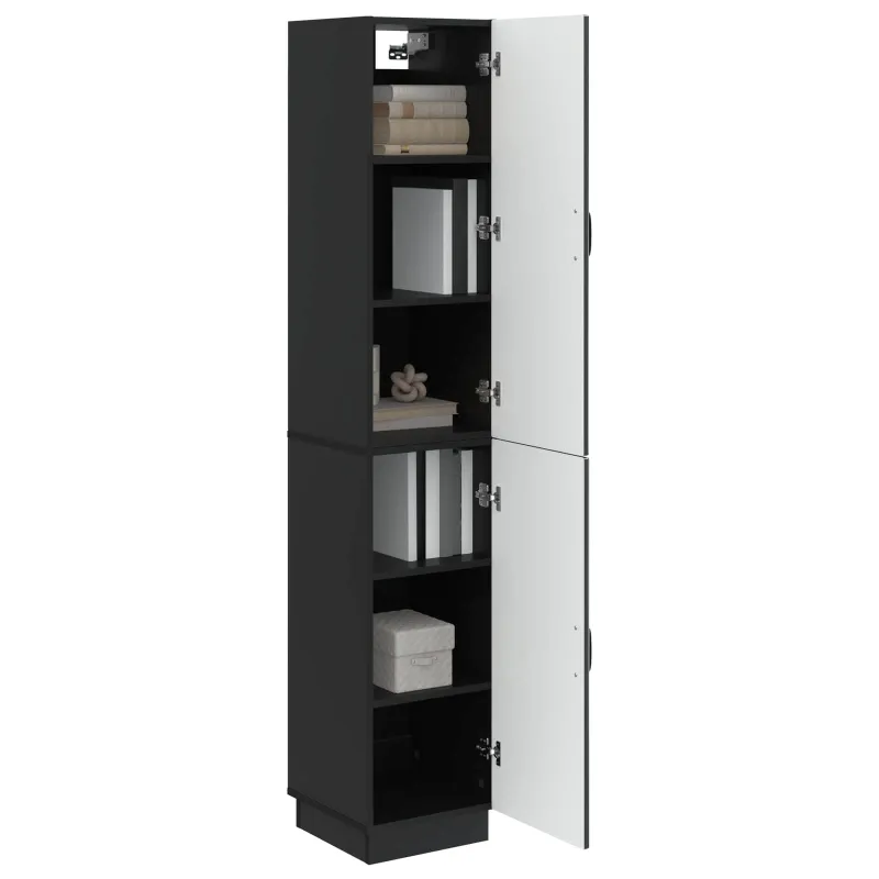 Spintelė 2 pcs Juoda Apdirbta mediena
