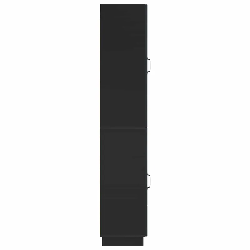 Spintelė 2 pcs Juoda Apdirbta mediena