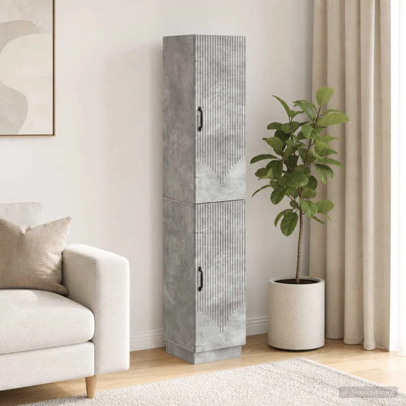 Spintelė 2 pcs Betono pilka Apdirbta mediena