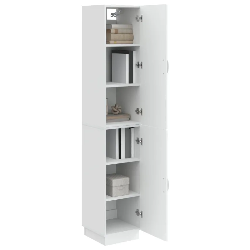 Spintelė 2 pcs Itin blizgi balta Apdirbta mediena