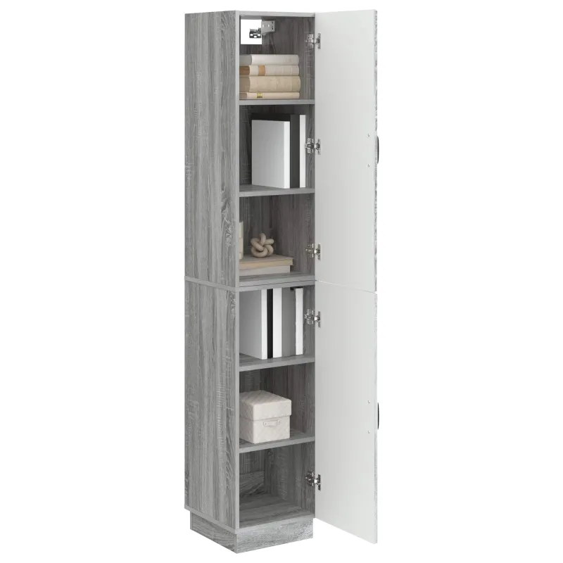 Spintelė 2 pcs Pilka Sonoma Apdirbta mediena