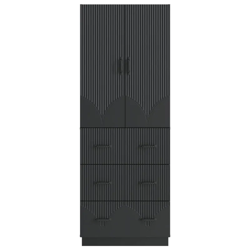 Spintelė 2 pcs Juoda 66 x 34,5 x 87 cm Apdirbta mediena