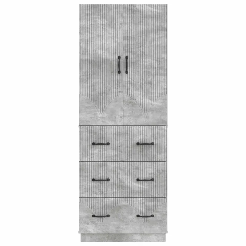 Spintelė 2 pcs Betono pilka 66 x 34,5 x 87 cm Apdirbta mediena