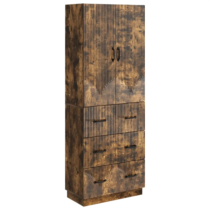 Spintelė 2 pcs Dūminio ąžuolo 66 x 34,5 x 87 cm
