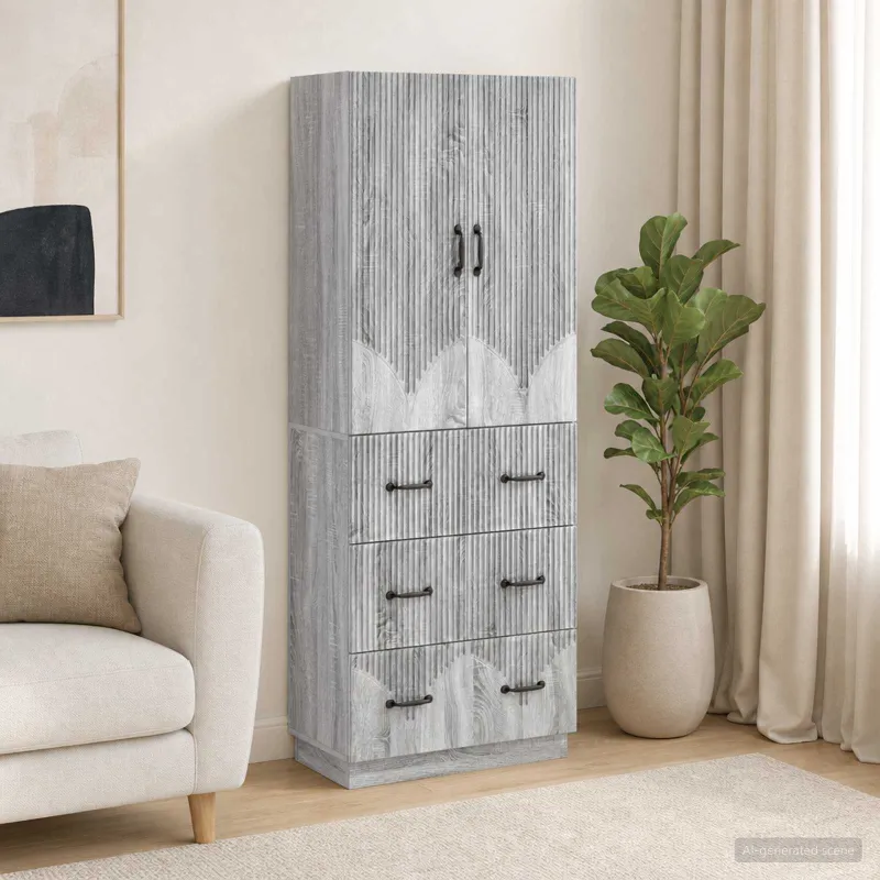 Spintelė 2 pcs Pilka Sonoma 66 x 34,5 x 87 cm Apdirbta mediena