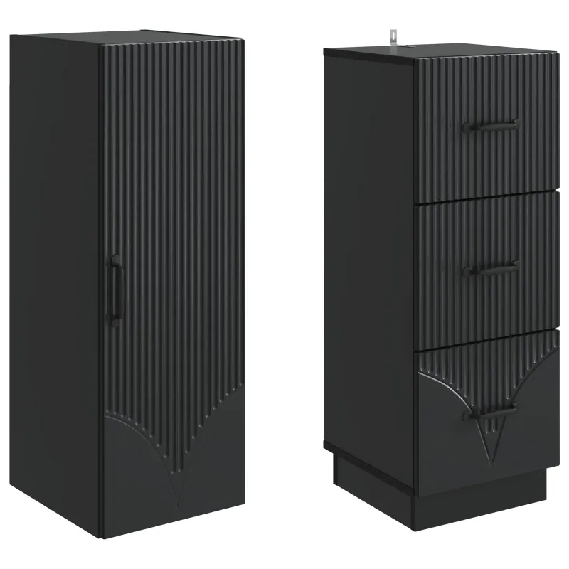Spintelė 2 pcs Juoda 33 x 34,5 x 87 cm Apdirbta mediena