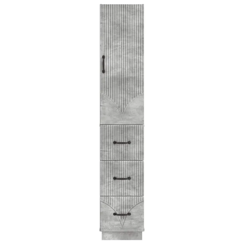 Spintelė 2 pcs Betono pilka 33 x 34,5 x 87 cm Apdirbta mediena