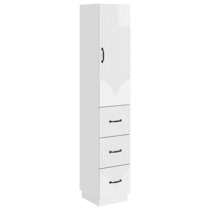 Spintelė 2 pcs Itin blizgi balta 33 x 34,5 x 87 cm