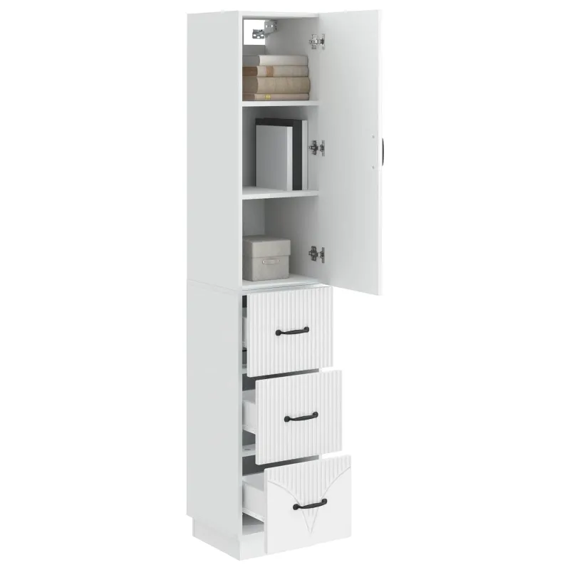 Spintelė 2 pcs Itin blizgi balta 33 x 34,5 x 87 cm