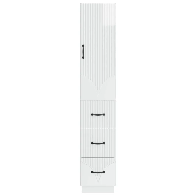 Spintelė 2 pcs Itin blizgi balta 33 x 34,5 x 87 cm