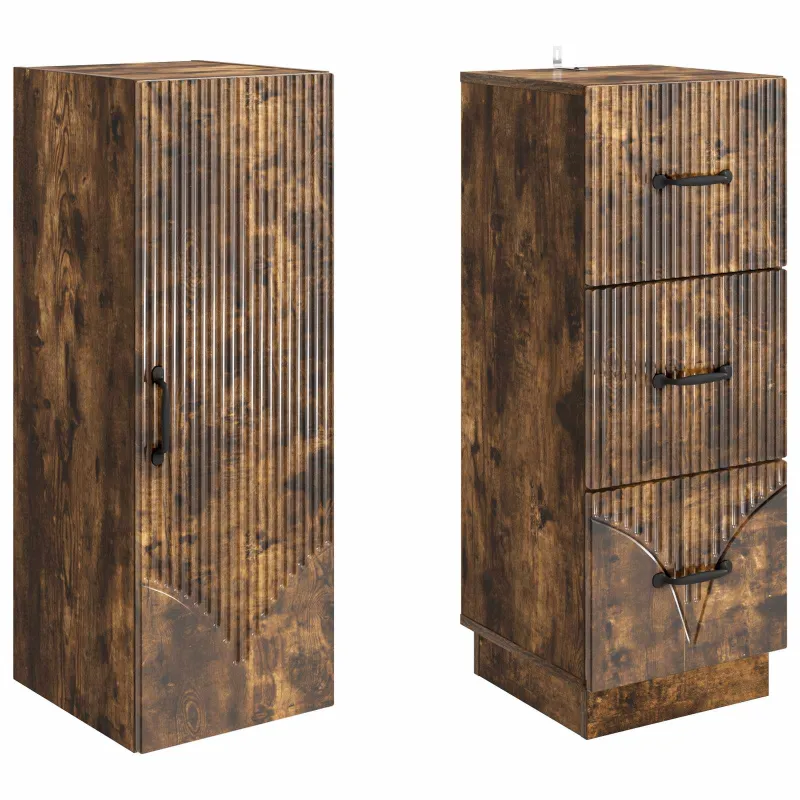 Spintelė 2 pcs Dūminio ąžuolo 33 x 34,5 x 87 cm