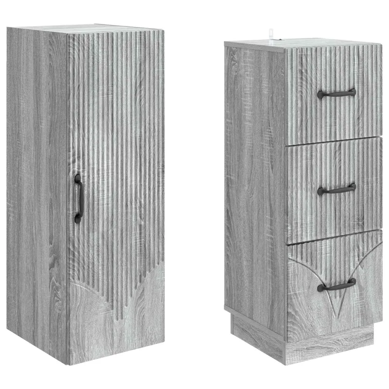 Spintelė 2 pcs Pilka Sonoma 33 x 34,5 x 87 cm Apdirbta mediena