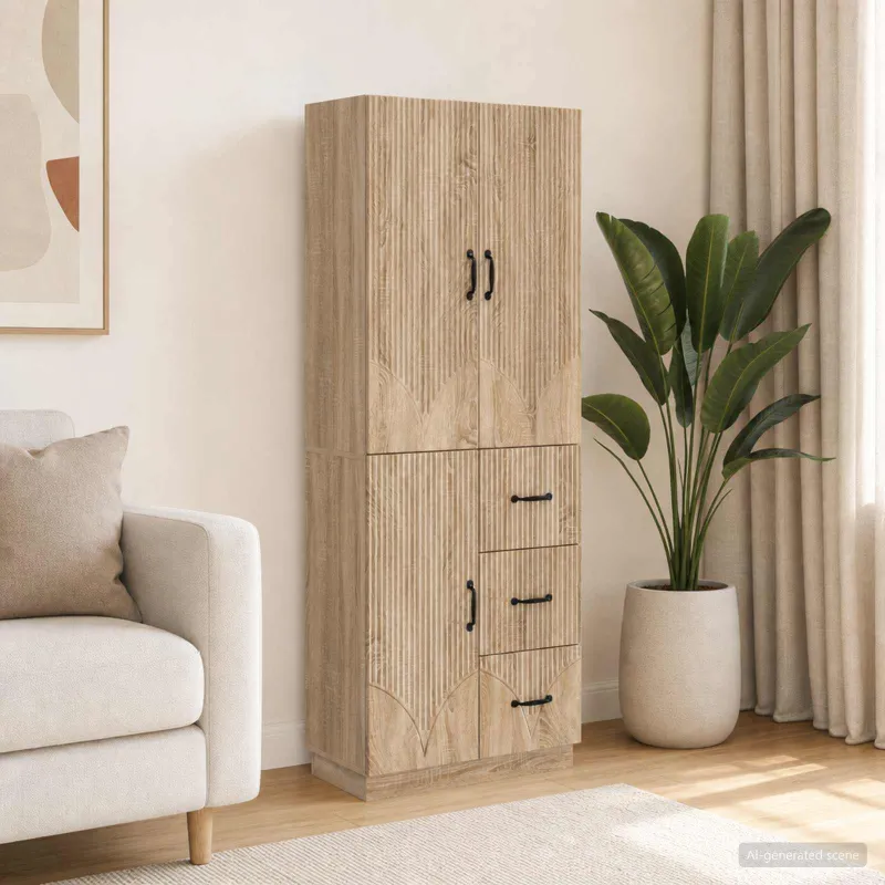 Spintelė 2 pcs Sonoma ąžuolas Apdirbta mediena