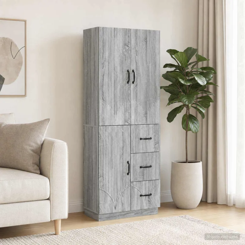 Spintelė 2 pcs Pilka Sonoma Apdirbta mediena