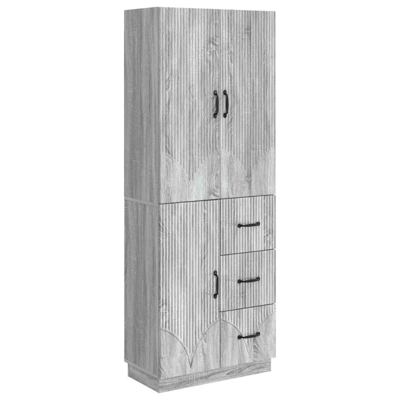 Spintelė 2 pcs Pilka Sonoma Apdirbta mediena