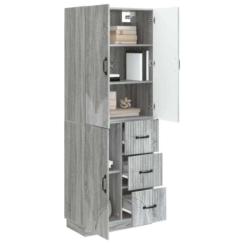 Spintelė 2 pcs Pilka Sonoma Apdirbta mediena