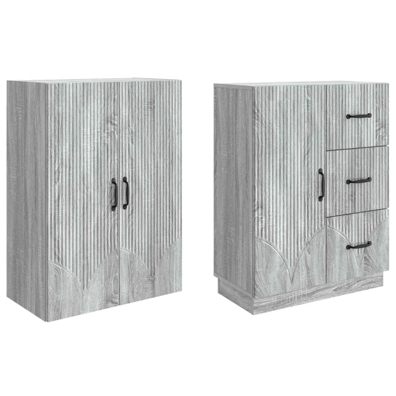 Spintelė 2 pcs Pilka Sonoma Apdirbta mediena