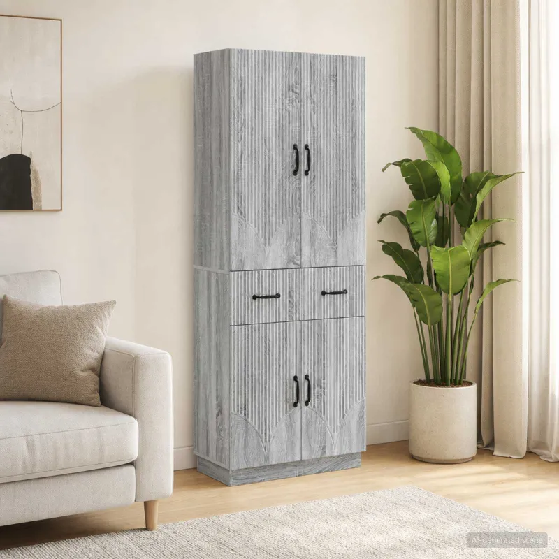 Spintelė 2 pcs Pilka Sonoma Apdirbta mediena