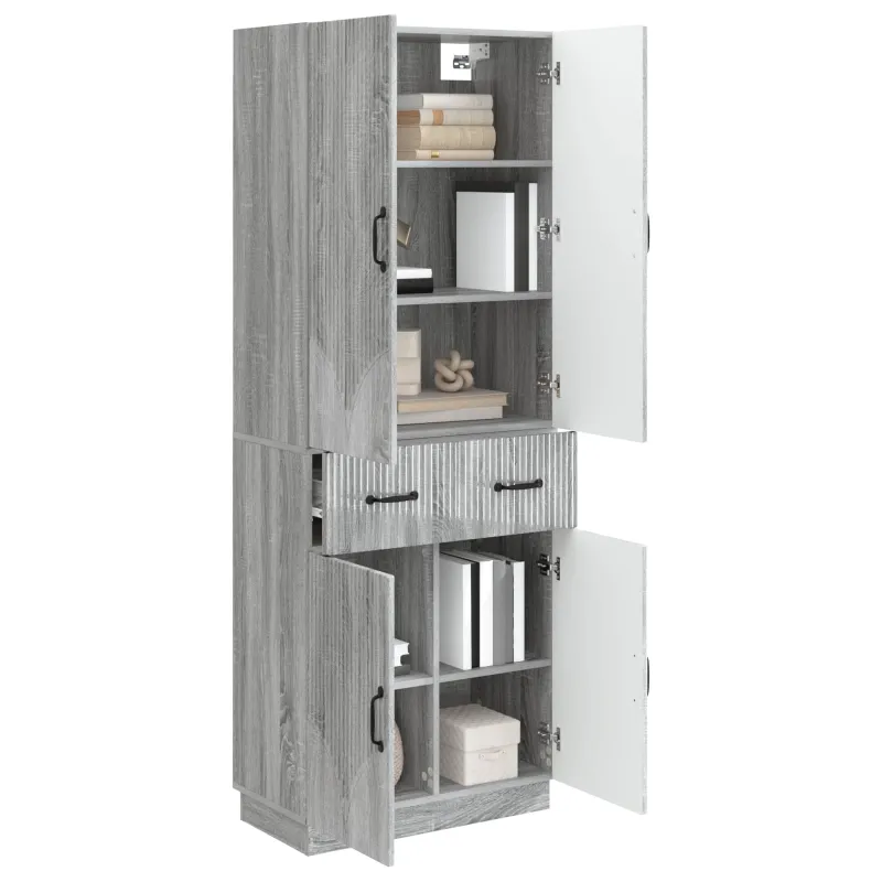 Spintelė 2 pcs Pilka Sonoma Apdirbta mediena