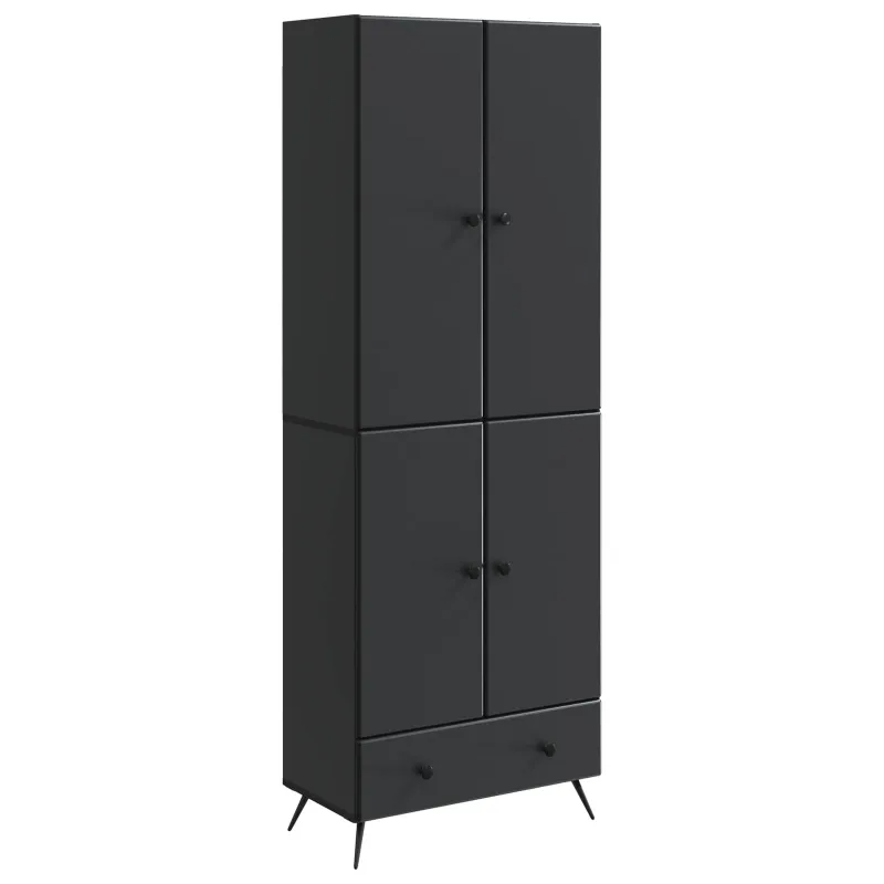 Spintelė 2 pcs Juoda Apdirbta mediena
