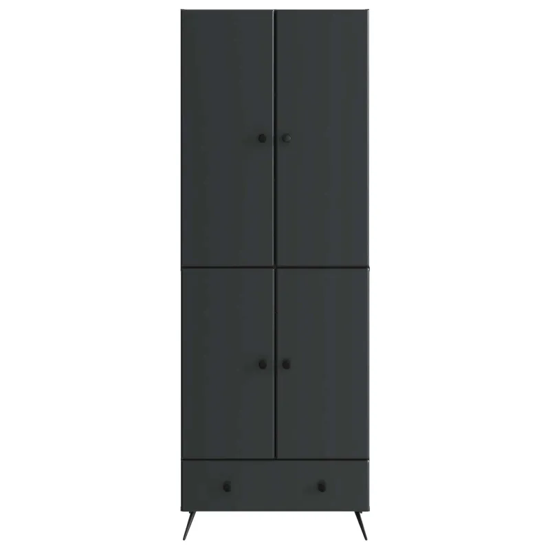 Spintelė 2 pcs Juoda Apdirbta mediena