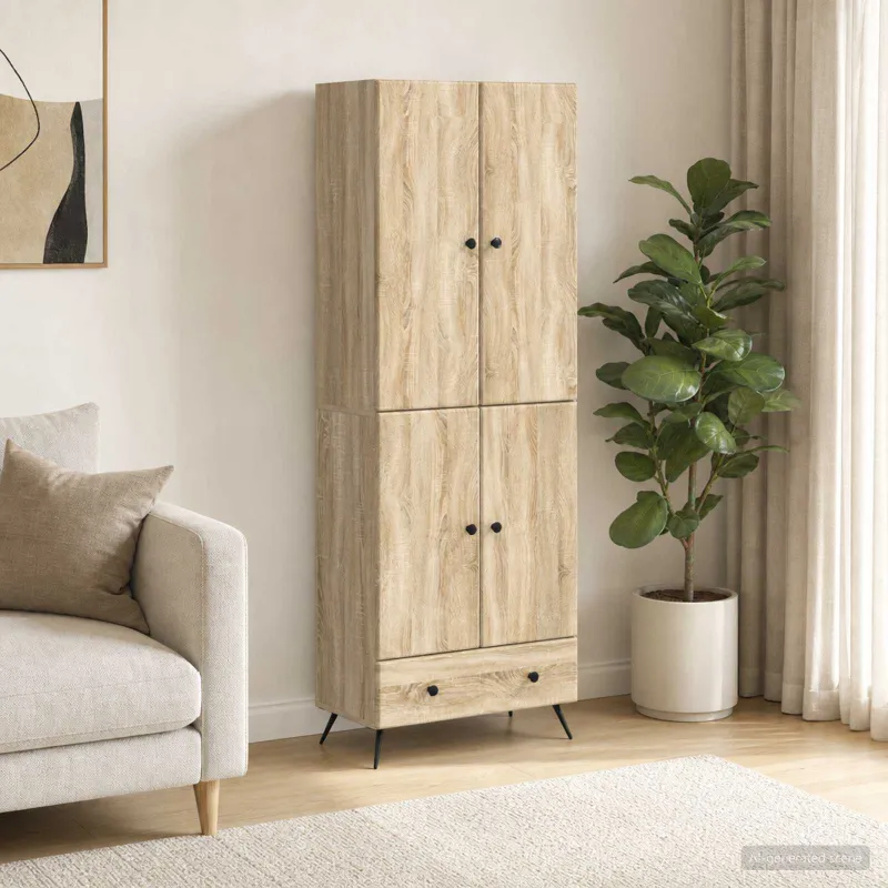 Spintelė 2 pcs Sonoma ąžuolas Apdirbta mediena