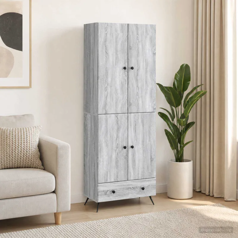Spintelė 2 pcs Pilka Sonoma Apdirbta mediena