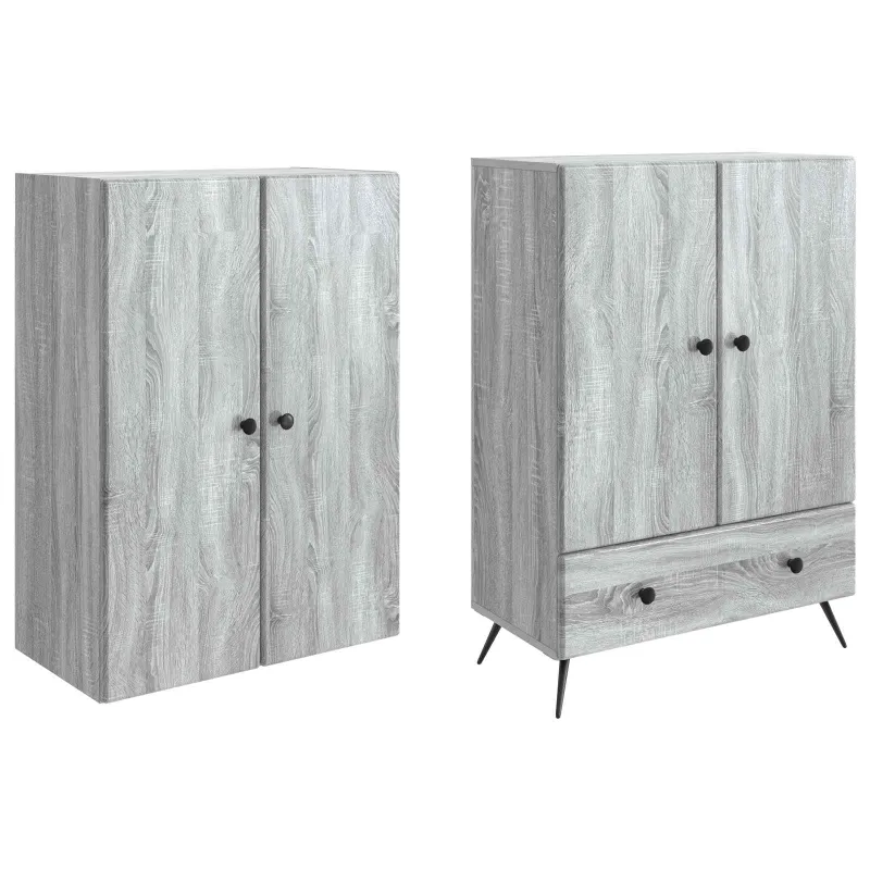 Spintelė 2 pcs Pilka Sonoma Apdirbta mediena