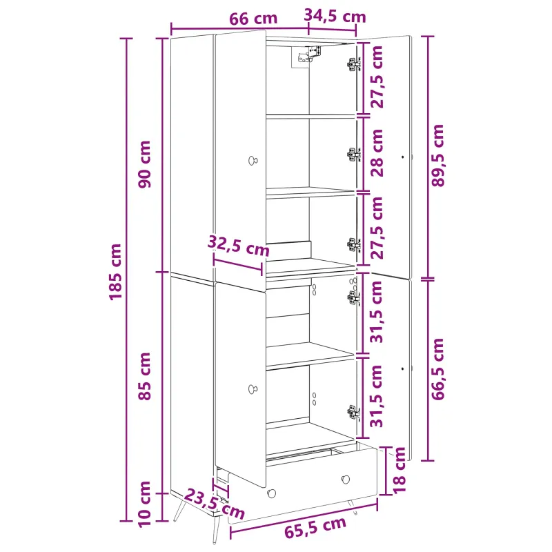 Spintelė 2 pcs Artisano ąžuolo Apdirbta mediena