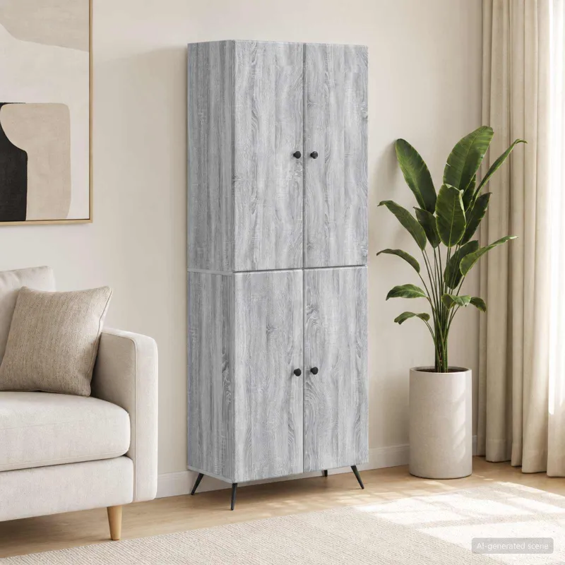 Spintelė 2 pcs Pilka Sonoma Apdirbta mediena