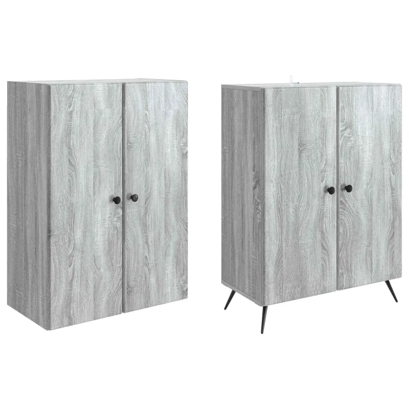 Spintelė 2 pcs Pilka Sonoma Apdirbta mediena