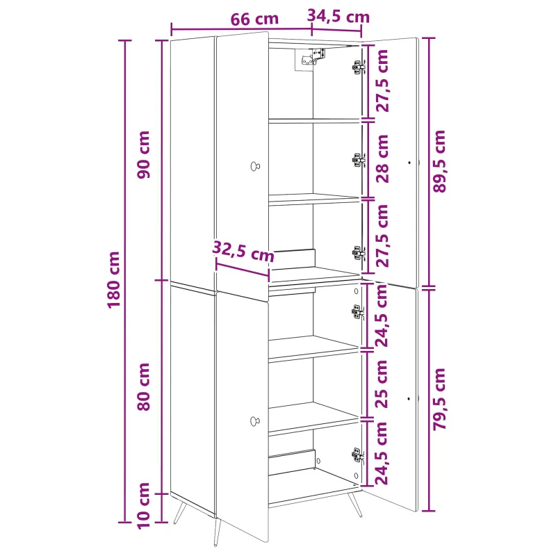 Spintelė 2 pcs Artisano ąžuolo Apdirbta mediena