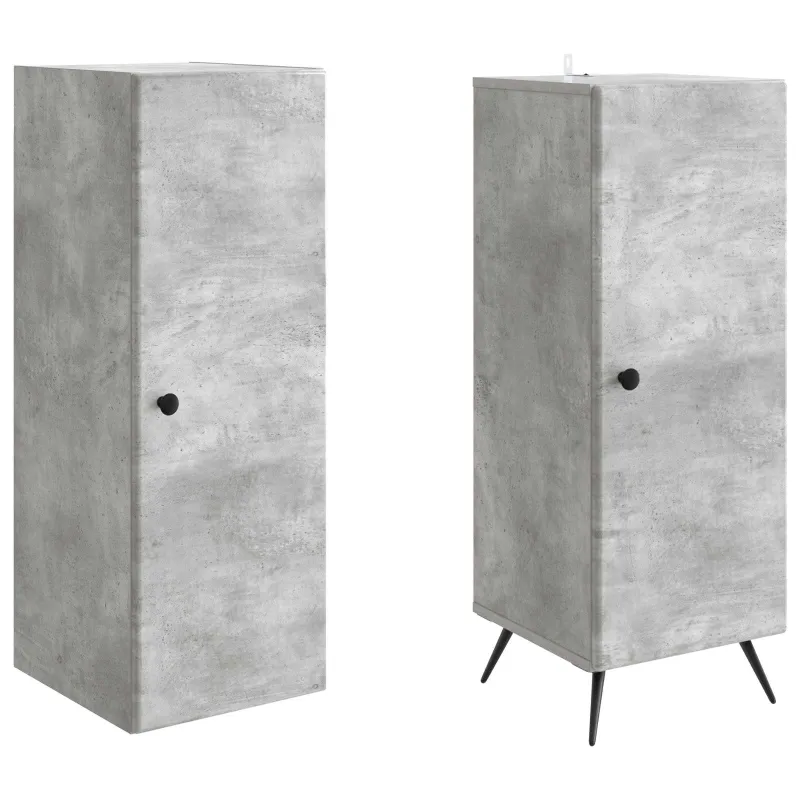 Spintelė 2 pcs Betono pilka Apdirbta mediena