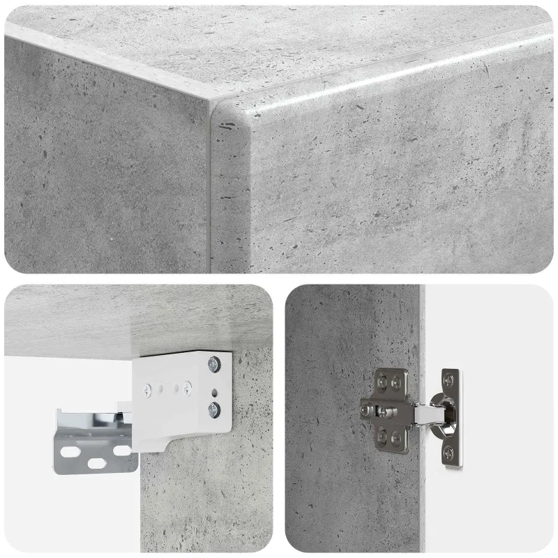 Spintelė 2 pcs Betono pilka Apdirbta mediena