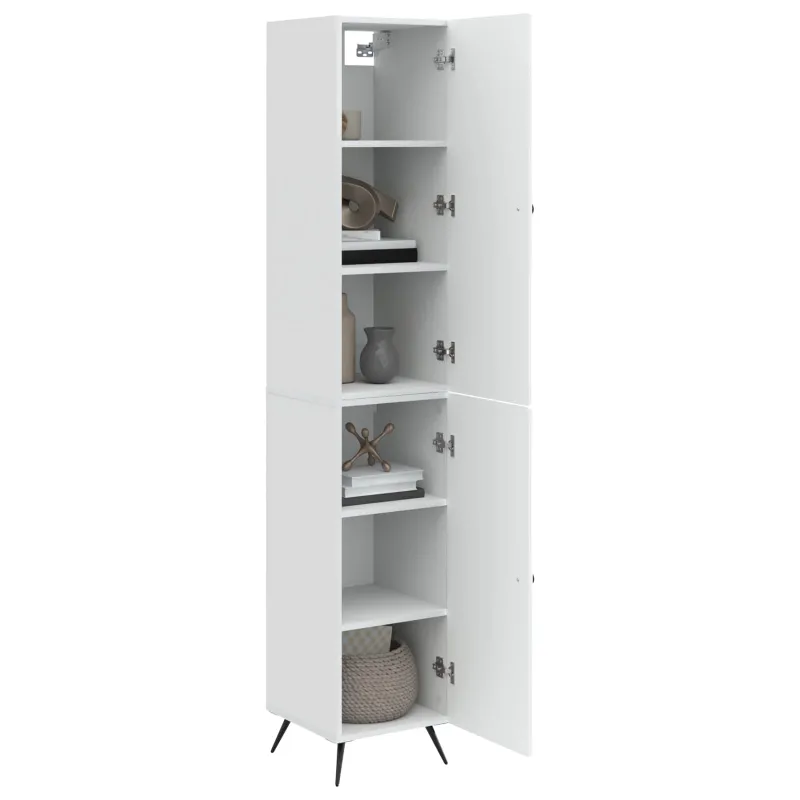 Spintelė 2 pcs Itin blizgi balta Apdirbta mediena